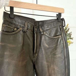 Lucky Brand distressed leather Dungarees (size 6)